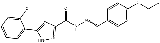 3-(2-chlorophenyl)-N-[(E)-(4-ethoxyphenyl)methylideneamino]-1H-pyrazole-5-carboxamide Struktur