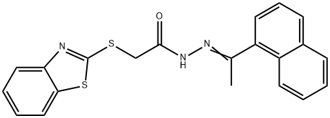 2-(1,3-benzothiazol-2-ylsulfanyl)-N-[(E)-1-naphthalen-1-ylethylideneamino]acetamide Struktur