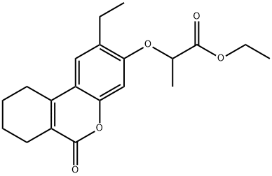 ethyl 2-[(2-ethyl-6-oxo-7,8,9,10-tetrahydrobenzo[c]chromen-3-yl)oxy]propanoate Struktur