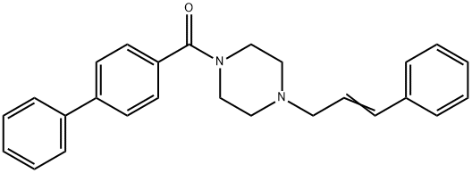 (4-phenylphenyl)-[4-[(E)-3-phenylprop-2-enyl]piperazin-1-yl]methanone Struktur