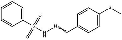 N-[(E)-(4-methylsulfanylphenyl)methylideneamino]benzenesulfonamide Struktur