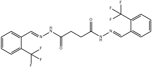 N,N'-bis[(E)-[2-(trifluoromethyl)phenyl]methylideneamino]butanediamide Struktur