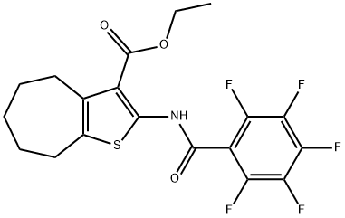 ethyl 2-[(2,3,4,5,6-pentafluorobenzoyl)amino]-5,6,7,8-tetrahydro-4H-cyclohepta[b]thiophene-3-carboxylate Struktur