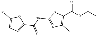 ethyl 2-[(5-bromofuran-2-carbonyl)amino]-4-methyl-1,3-thiazole-5-carboxylate Struktur