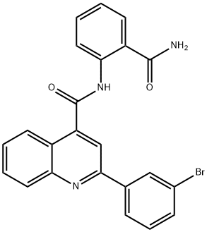 2-(3-bromophenyl)-N-(2-carbamoylphenyl)quinoline-4-carboxamide Struktur