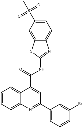 2-(3-bromophenyl)-N-(6-methylsulfonyl-1,3-benzothiazol-2-yl)quinoline-4-carboxamide Struktur