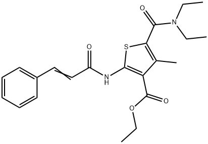 ethyl 5-(diethylcarbamoyl)-4-methyl-2-[[(E)-3-phenylprop-2-enoyl]amino]thiophene-3-carboxylate Struktur