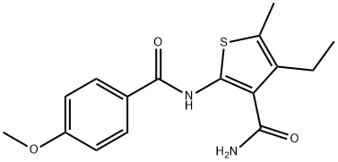 4-ethyl-2-[(4-methoxybenzoyl)amino]-5-methylthiophene-3-carboxamide Struktur