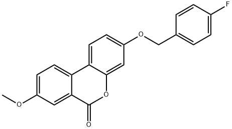 3-[(4-fluorophenyl)methoxy]-8-methoxybenzo[c]chromen-6-one Struktur