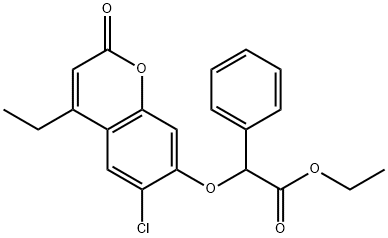 ethyl 2-(6-chloro-4-ethyl-2-oxochromen-7-yl)oxy-2-phenylacetate Struktur