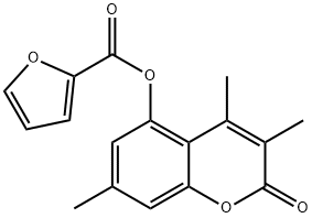 (3,4,7-trimethyl-2-oxochromen-5-yl) furan-2-carboxylate Struktur