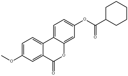 (8-methoxy-6-oxobenzo[c]chromen-3-yl) cyclohexanecarboxylate Struktur