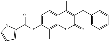 (3-benzyl-4,8-dimethyl-2-oxochromen-7-yl) thiophene-2-carboxylate Struktur