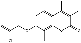 7-(2-chloroprop-2-enoxy)-3,4,8-trimethylchromen-2-one Struktur