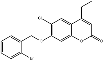 7-[(2-bromophenyl)methoxy]-6-chloro-4-ethylchromen-2-one Struktur