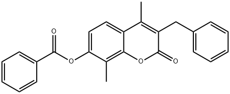 (3-benzyl-4,8-dimethyl-2-oxochromen-7-yl) benzoate Struktur