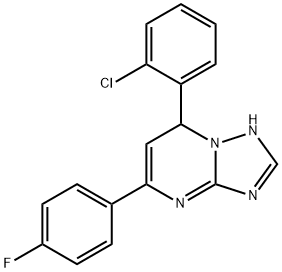 7-(2-chlorophenyl)-5-(4-fluorophenyl)-1,7-dihydro-[1,2,4]triazolo[1,5-a]pyrimidine Struktur