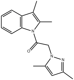 1-(2,3-dimethylindol-1-yl)-2-(3,5-dimethylpyrazol-1-yl)ethanone Struktur