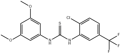 1-[2-chloro-5-(trifluoromethyl)phenyl]-3-(3,5-dimethoxyphenyl)thiourea Struktur