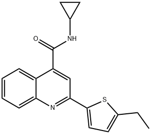 N-cyclopropyl-2-(5-ethylthiophen-2-yl)quinoline-4-carboxamide Struktur