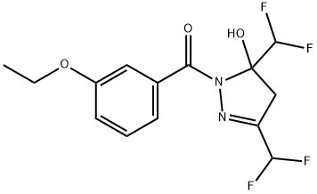 [3,5-bis(difluoromethyl)-5-hydroxy-4H-pyrazol-1-yl]-(3-ethoxyphenyl)methanone Struktur