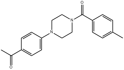 1-[4-[4-(4-methylbenzoyl)piperazin-1-yl]phenyl]ethanone Struktur