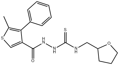 1-[(5-methyl-4-phenylthiophene-3-carbonyl)amino]-3-(oxolan-2-ylmethyl)thiourea Struktur