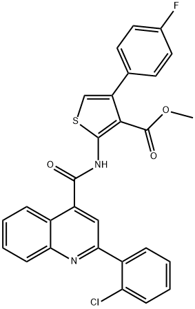 methyl 2-[[2-(2-chlorophenyl)quinoline-4-carbonyl]amino]-4-(4-fluorophenyl)thiophene-3-carboxylate Struktur