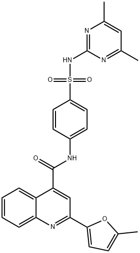 N-[4-[(4,6-dimethylpyrimidin-2-yl)sulfamoyl]phenyl]-2-(5-methylfuran-2-yl)quinoline-4-carboxamide Struktur