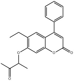 6-ethyl-7-(3-oxobutan-2-yloxy)-4-phenylchromen-2-one Struktur