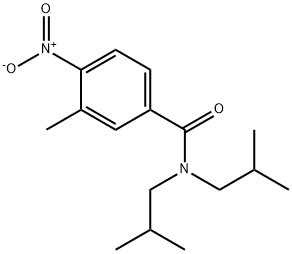 3-methyl-N,N-bis(2-methylpropyl)-4-nitrobenzamide Struktur