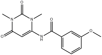 N-(1,3-dimethyl-2,6-dioxopyrimidin-4-yl)-3-methoxybenzamide Struktur