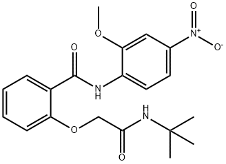 2-[2-(tert-butylamino)-2-oxoethoxy]-N-(2-methoxy-4-nitrophenyl)benzamide Struktur