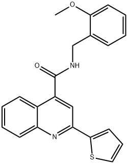 N-[(2-methoxyphenyl)methyl]-2-thiophen-2-ylquinoline-4-carboxamide Struktur