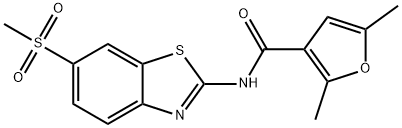 2,5-dimethyl-N-(6-methylsulfonyl-1,3-benzothiazol-2-yl)furan-3-carboxamide Struktur