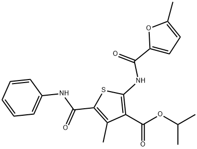 propan-2-yl 4-methyl-2-[(5-methylfuran-2-carbonyl)amino]-5-(phenylcarbamoyl)thiophene-3-carboxylate Struktur