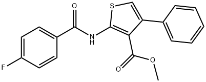 methyl 2-[(4-fluorobenzoyl)amino]-4-phenylthiophene-3-carboxylate Struktur