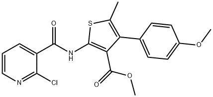 methyl 2-[(2-chloropyridine-3-carbonyl)amino]-4-(4-methoxyphenyl)-5-methylthiophene-3-carboxylate Struktur