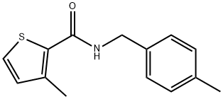 3-methyl-N-[(4-methylphenyl)methyl]thiophene-2-carboxamide Struktur