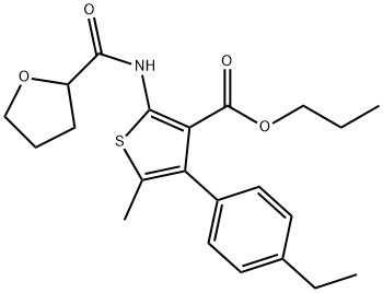 propyl 4-(4-ethylphenyl)-5-methyl-2-(oxolane-2-carbonylamino)thiophene-3-carboxylate Struktur