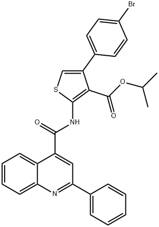 propan-2-yl 4-(4-bromophenyl)-2-[(2-phenylquinoline-4-carbonyl)amino]thiophene-3-carboxylate Struktur