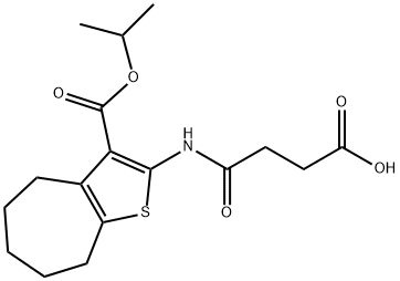 4-oxo-4-[(3-propan-2-yloxycarbonyl-5,6,7,8-tetrahydro-4H-cyclohepta[b]thiophen-2-yl)amino]butanoic acid Struktur