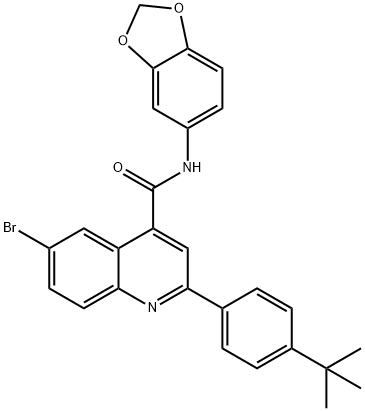 N-(1,3-benzodioxol-5-yl)-6-bromo-2-(4-tert-butylphenyl)quinoline-4-carboxamide Struktur