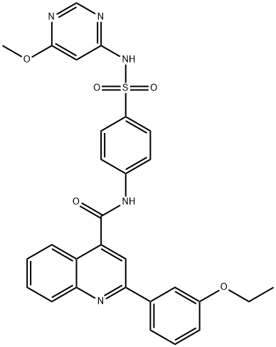 2-(3-ethoxyphenyl)-N-[4-[(6-methoxypyrimidin-4-yl)sulfamoyl]phenyl]quinoline-4-carboxamide Struktur