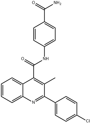 N-(4-carbamoylphenyl)-2-(4-chlorophenyl)-3-methylquinoline-4-carboxamide Struktur