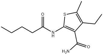 4-ethyl-5-methyl-2-(pentanoylamino)thiophene-3-carboxamide Struktur