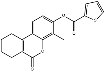 (4-methyl-6-oxo-7,8,9,10-tetrahydrobenzo[c]chromen-3-yl) thiophene-2-carboxylate Struktur