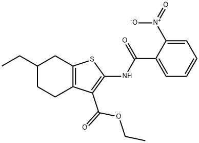 ethyl 6-ethyl-2-[(2-nitrobenzoyl)amino]-4,5,6,7-tetrahydro-1-benzothiophene-3-carboxylate Struktur