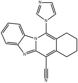 11-imidazol-1-yl-7,8,9,10-tetrahydrobenzimidazolo[1,2-b]isoquinoline-6-carbonitrile Struktur