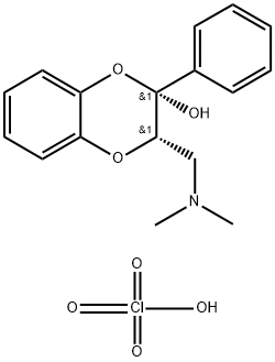 [(2S,3S)-3-hydroxy-3-phenyl-2H-1,4-benzodioxin-2-yl]methyl-dimethylazanium perchlorate Struktur